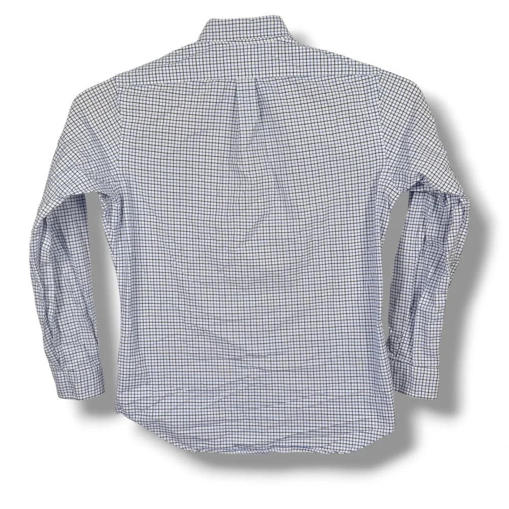 Polo Ralph Lauren Button Down Mens M Blue White Check Classic Distressed Utility